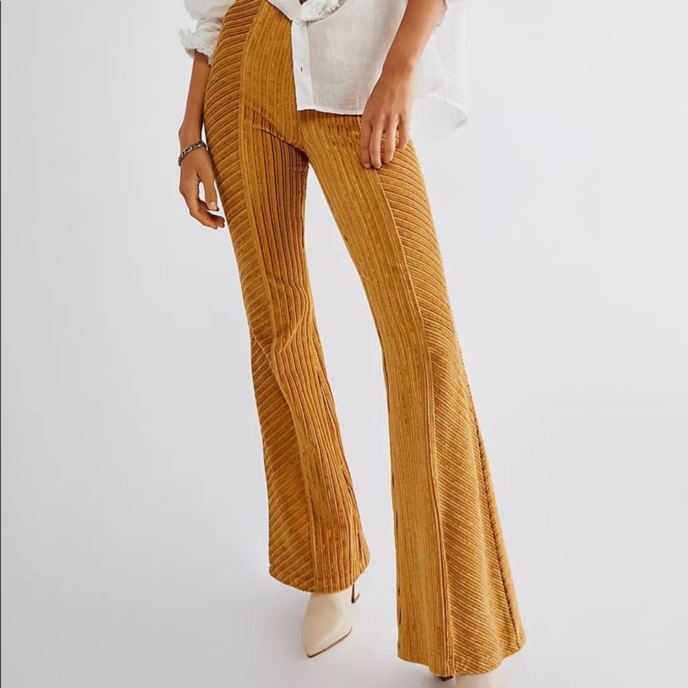 Free People Slim Pull-On Velvet Pants